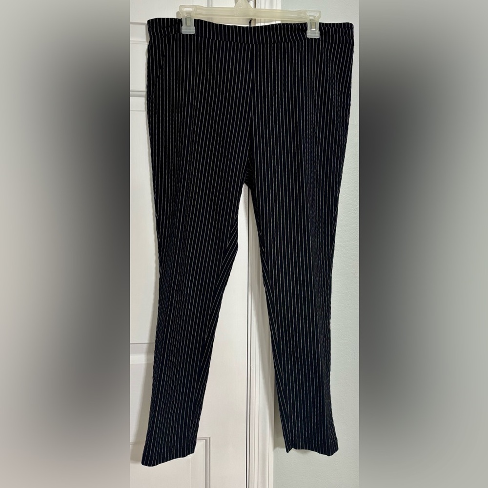 Black Striped Plus Sized Ladies Pants